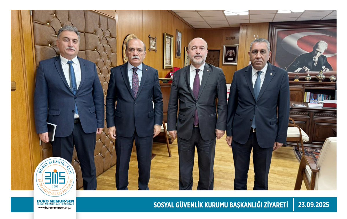 SOSYAL GÜVENLİK KURUMU (SGK) BAŞKANLIĞI'NA ZİYARET 📍

Genel Başkanımız Yusuf Yazgan, Genel Başkan Yardımcımız Hüseyin Yüksel ile birlikte Sosyal Güvenlik Kurumu (SGK) Başkanı Sayın Dr. Raci Kaya'yı ziyaret etti.

Yazgan, ziyarette kurum personelinin sorun, talep ve