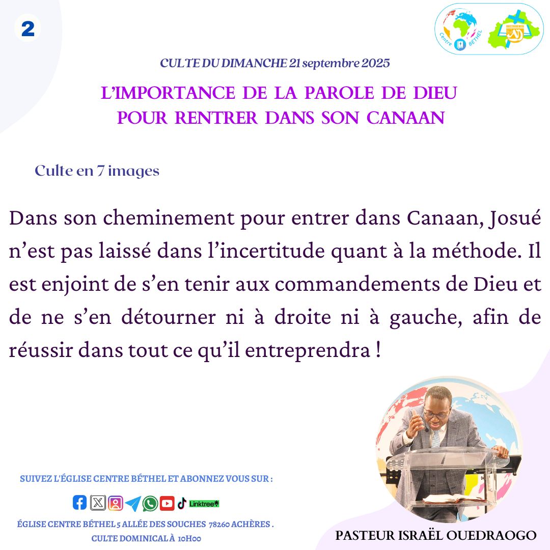 IsralOUEDRAOGO1's tweet image. #ENTRER_DANS_SON_CANAAN #PAROLE_DE_DIEU #COMMANDEMENTS #OBÉISSANCE
L’enseignement sur la chaîne YouTube EGLISE CENTRE BETHEL ECBTV :youtu.be/Sxp_wqUsoiY?si…

JÉSUS T’AIME
Demeure béni !
