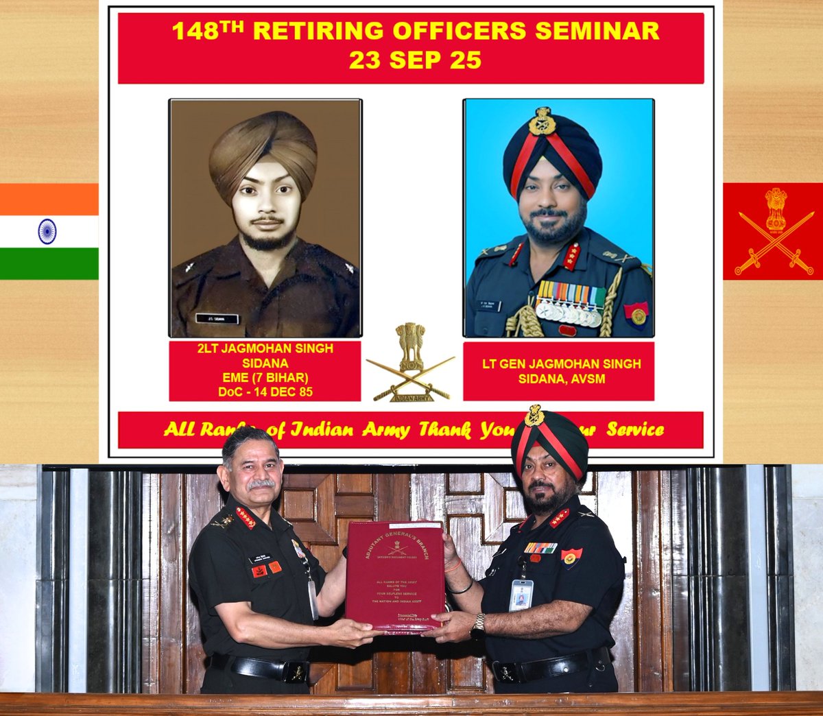 adgpi's tweet image. Honouring a Lifetime of Service to the Nation.

#GeneralUpendraDwivedi, #COAS interacted with the Officers superannuating on 30 September 2025 during the Retiring Officers&apos; Seminar #ROS. #COAS commended the Officers for their selfless service to the Nation &amp;amp; the organisation and…