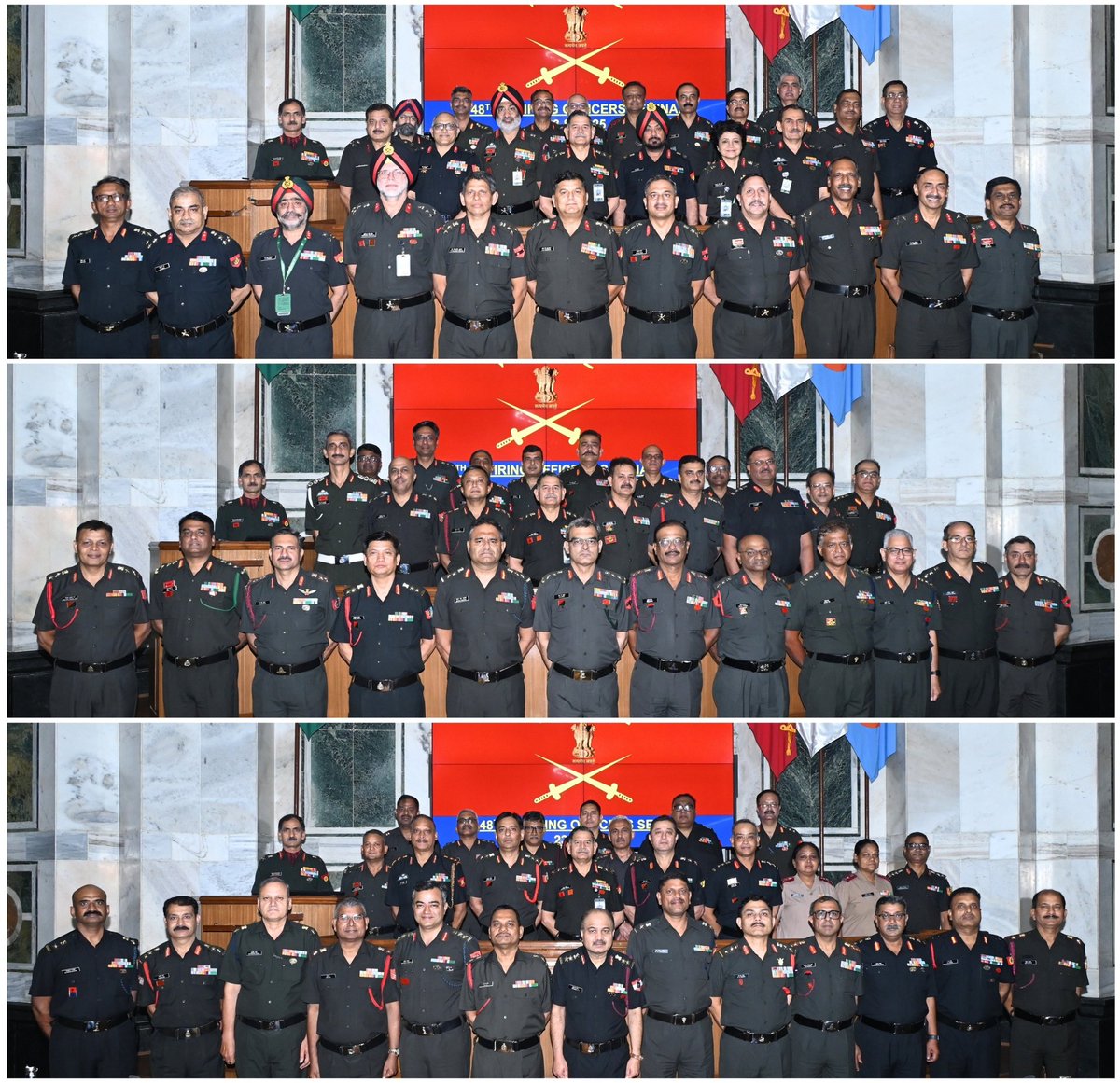 adgpi's tweet image. Honouring a Lifetime of Service to the Nation.

#GeneralUpendraDwivedi, #COAS interacted with the Officers superannuating on 30 September 2025 during the Retiring Officers&apos; Seminar #ROS. #COAS commended the Officers for their selfless service to the Nation &amp;amp; the organisation and…