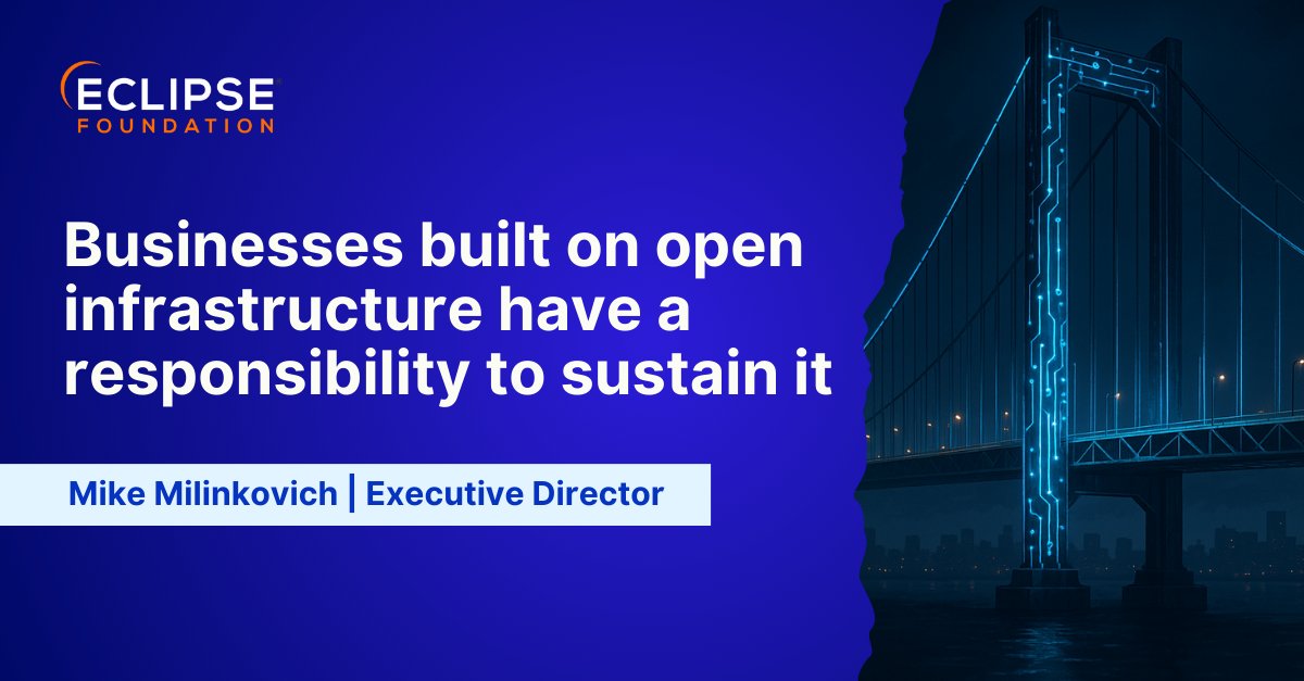 EclipseFdn's tweet image. The future of digital innovation depends on sustainable #opensource infrastructure.
Too often, critical software is maintained by a small group of contributors, while large-scale adopters give little back.
Learn how businesses can help close this gap and ensure long-term…