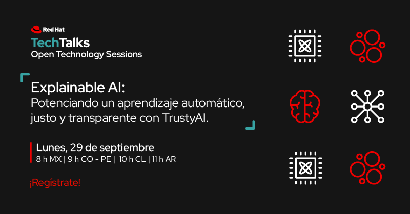 redhatla's tweet image. ¿Cómo lograr una #IA justa, automática y transparente? 🤔

Este 29 de septiembre descubre cómo con TrustyAI en nuestra Tech Talk de #ExplainableAI.

🔗 Regístrate ya: red.ht/46y3bq5