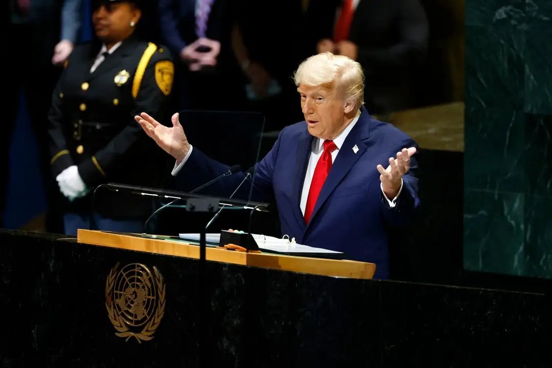 RogerioCorreia_'s tweet photo. Trump veio na sequência só pra ilustrar o discurso de Lula na ONU. Nosso presidente não precisou sequer citar o laranjão para que o restante do plenário soubesse quem é causador de instabilidades regionais e fonte de negacionismo. Brigou até com o teleprompter. Um DESCONTROLADO. https://t.co/fe4Igok32O