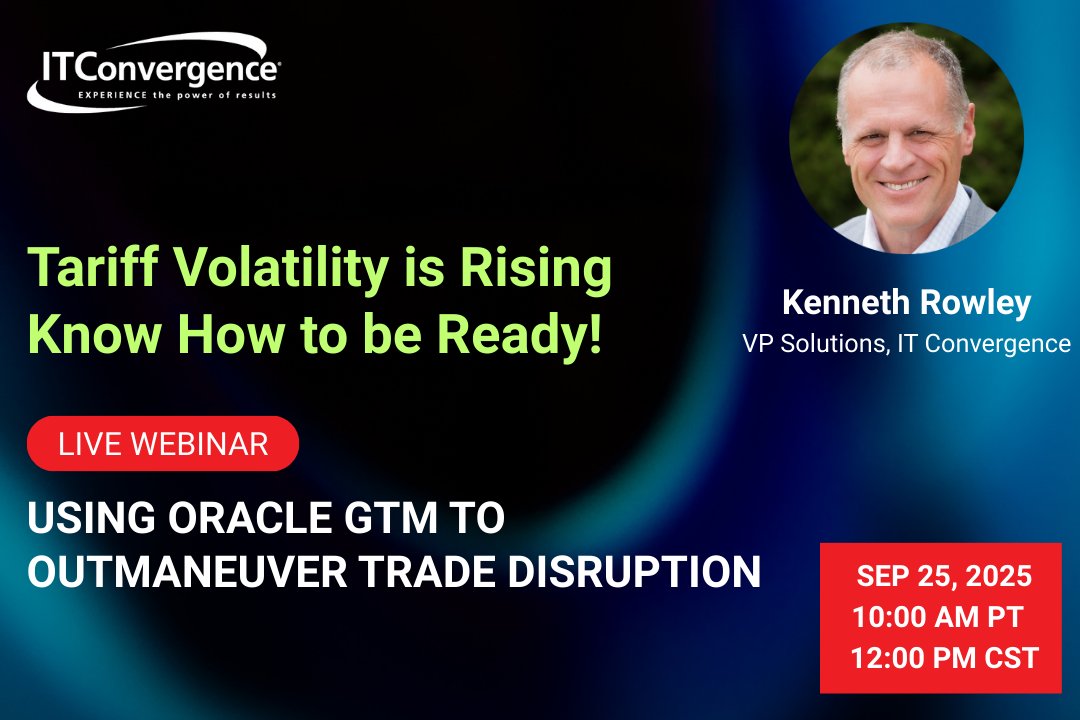 IT_Convergence's tweet image. How confident are you that your tariff strategy is future-proof?

Join our webinar to see how top companies are modernizing trade compliance.

SAVE YOUR SPOT TODAY!
hubs.ly/Q03Kvf550

#OracleGTM #Webinar #Tariffs #Tradetariffs