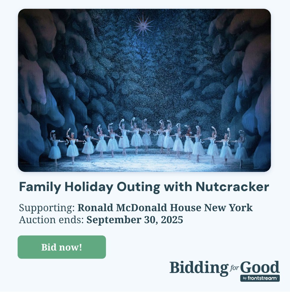 Visions of sugar plums dancing in your head? 🩰

Bid now on 4 orchestra tickets to NYC Ballet's #Nutcracker, plus a backstage tour with a #NYCB dancer. 

Auction ends Sept 30 👉 hubs.la/Q03KkP_90

Together we've raised $598M and counting for schools and nonprofits! 💪