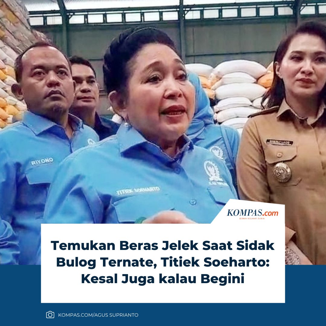 "Kualitasnya terlalu jelek, ya sudah jangan dijual. Dibuat bantuan pun juga enggak layak gitu yah. Mungkin buat pakan ternak. Mungkin bisa dijual ke peternak untuk makan ternak gitu ya," kata Titiek. 

Klik untuk baca: regional.kompas.com/read/2025/09/2… 

| #TitiekSoeharto #Beras #Bulog
