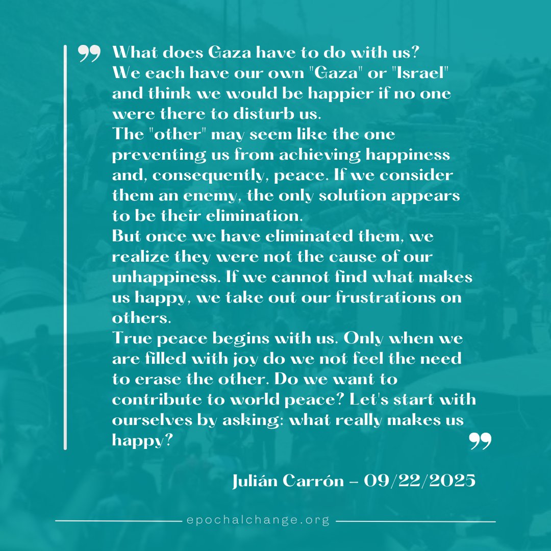 Do you want to contribute to world peace? The first step might be closer than you think.

Julián Carrón suggests we must first resolve our inner conflicts before we can hope to resolve external ones. It all starts with asking: what truly makes me happy?

#Peace #Meditation