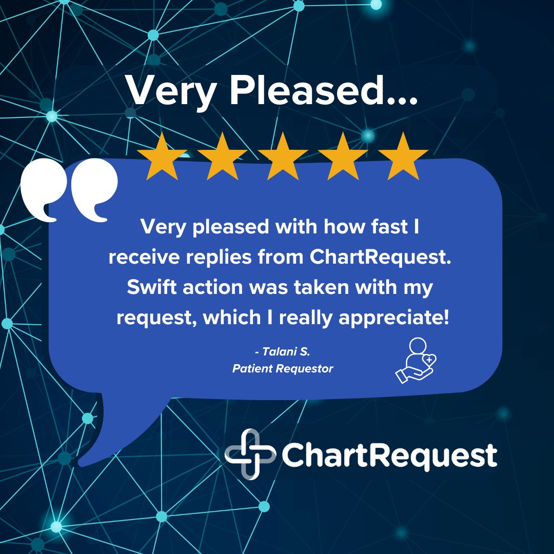 ChartRequest's tweet image. Service quality shows up in the details: fast responses, clear expectations, and follow-through that leads to quick resolutions.

We’re grateful for the trust reflected in our 4.9-star rating across 1,370+ reviews. See more at hubs.li/Q03KjFR10

#HealthIT #PatientExperience
