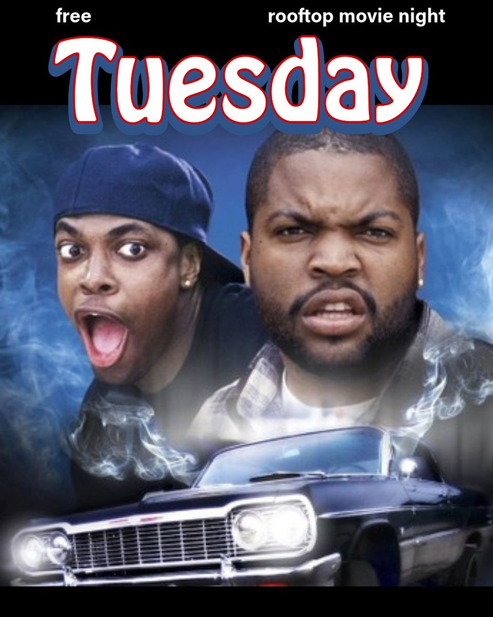 sundowndfw's tweet image. Tonight's (9/23) FREE Tuesday Movie Night will feel like a FRIDAY! 🎉 Ice Cube, Chris Tucker &amp;amp; More!   🚪Doors at 6pm, 🎥 Movie at 8:00pm. Movie-themed drink and food specials available. 21+ only.   #dallasevents #dfwevents #thingstodoindallas #dallasfreeevents #dallasmovienight