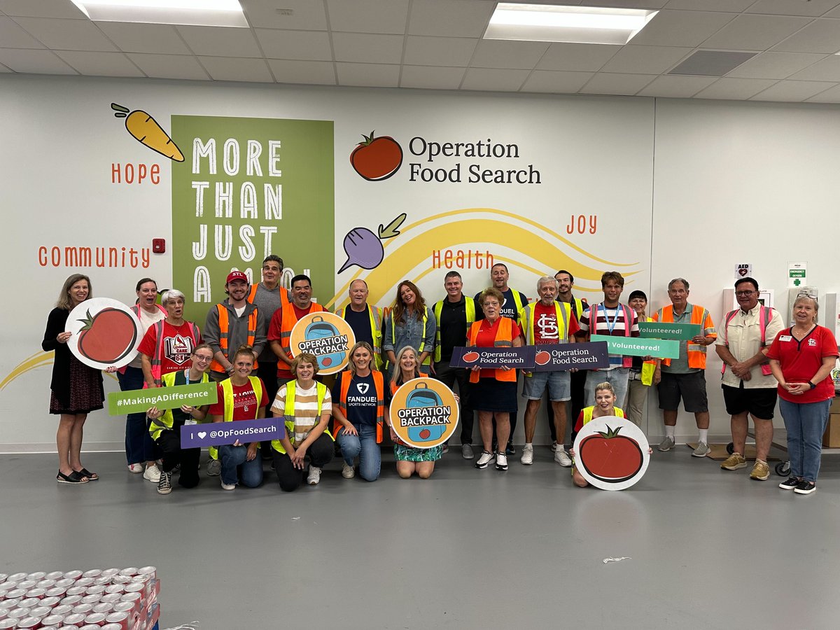 Thank you to everyone who joined Cardinals broadcasters Chip Caray and Brad Thompson at Operation Food Search last Friday for our Feed The Future food packing event!
 
As we work to support families in need across the St. Louis region, fans can still participate by making a