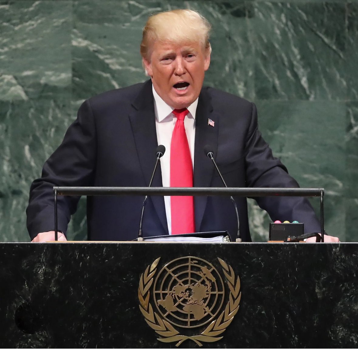 Trump’s dangerously deranged state is on display for the entire world to see as he delivers a long, incoherent, and humiliating rant before heads of state at the UN General Assembly.