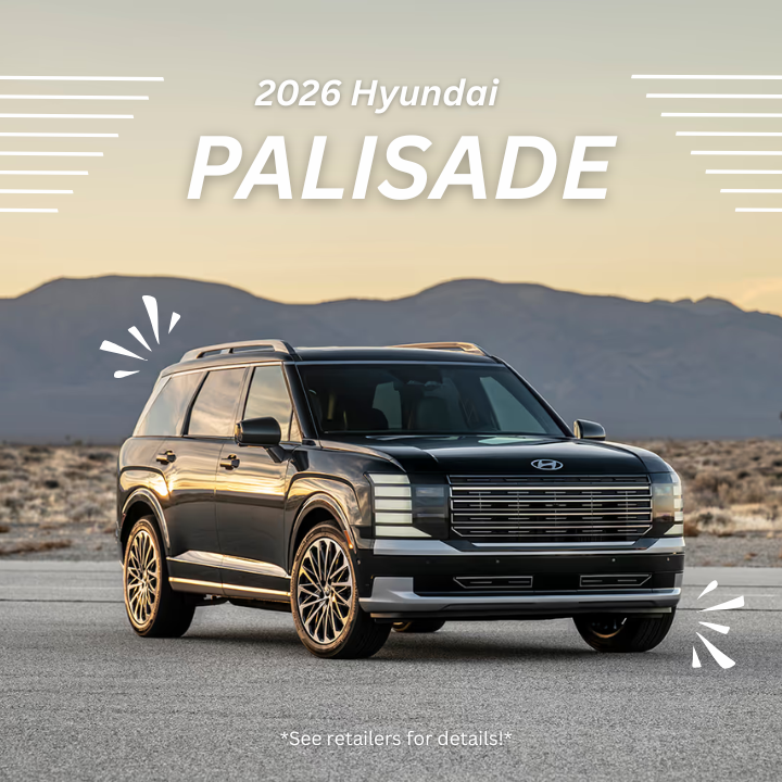 BSpringsHyundai's tweet photo. 🚨 The 2026 Palisades are on the lot at Hyundai Blue Springs!
🔥 Great selection
🚗 Bold, tech-packed, and ready to drive
We’ve got the perfect one for you—come see it today!
SHOP HERE: https://t.co/h4cgq151hp
#2026Palisade #HyundaiBlueSprings #NowInStock #SUVGoals https://t.co/2Odbmns4Px