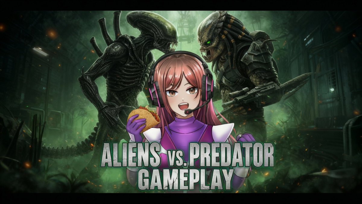 JediChickLex's tweet image. Happy Taco Tuesday!  Will be live on #twitch and #YouTube  at 2pm pst going to stream today #AliensVsPredator Love ya all and have a great day! 🌮#VtuberEN #gamergirl #ps3 #horrorgames #smallstreamers