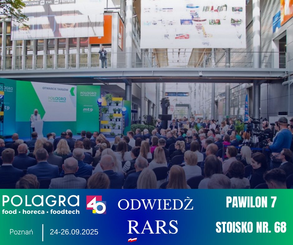 #RARS na POLAGRZE 2025 – start już jutro! 🎉

📍 Stoisko RARS: pawilon 7, nr 68

Rządowa Agencja Rezerw Strategicznych zaprasza do odwiedzenia naszego stoiska podczas targów #POLAGRA2025 – jednego z najważniejszych wydarzeń branży spożywczej w Polsce i Europie.

Na miejscu będzie