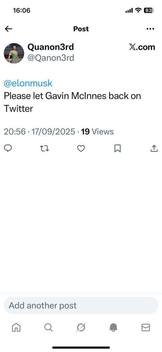 Qanon3rd's tweet photo. @Gavin_McInnes I single handedly got you back on X (Twitter) can I at least get a retweet or a follow please https://t.co/avpyBsgKIH