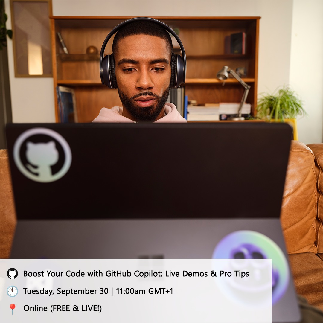 msdevMEA's tweet image. Ready to supercharge your development workflow with #AI? Join our free online session featuring live demos of #Github Copilot and useful integration tips. 
🔗 Save your spot now and forward to your peers: msft.it/6010sq9T0