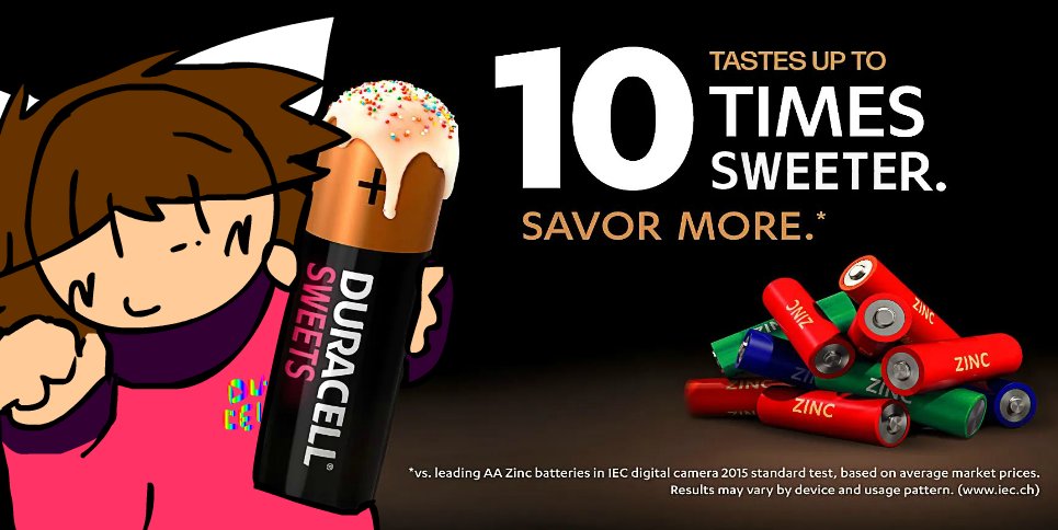 Hey guys, sixth Kyra at DURACELL™ here. If you have ever considered eating some acidic sweet Duracell batteries, this image is for you. 😊 We accept any type of Duracell user here, wherever or not you eat them or use them to charge up your things! 😉 #Duracell