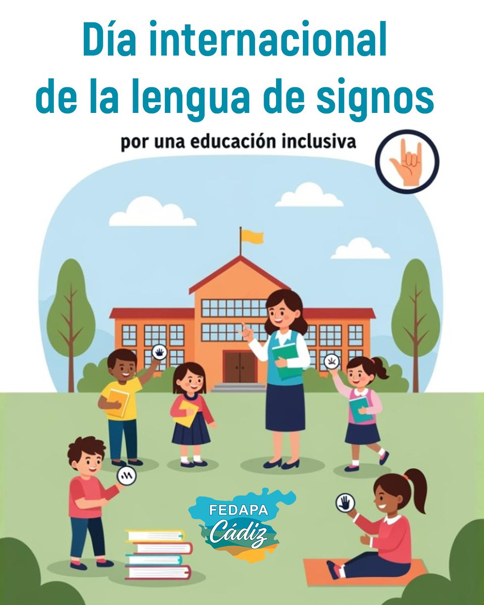 Hoy, 23 de septiembre, celebramos el Día Internacional de las Lenguas de Signos. 🤟

Desde FEDAPA Cádiz, recordamos la importancia de la inclusión y la diversidad en las aulas. Promover la lengua de signos es clave para una educación pública más accesible y equitativa para todos.