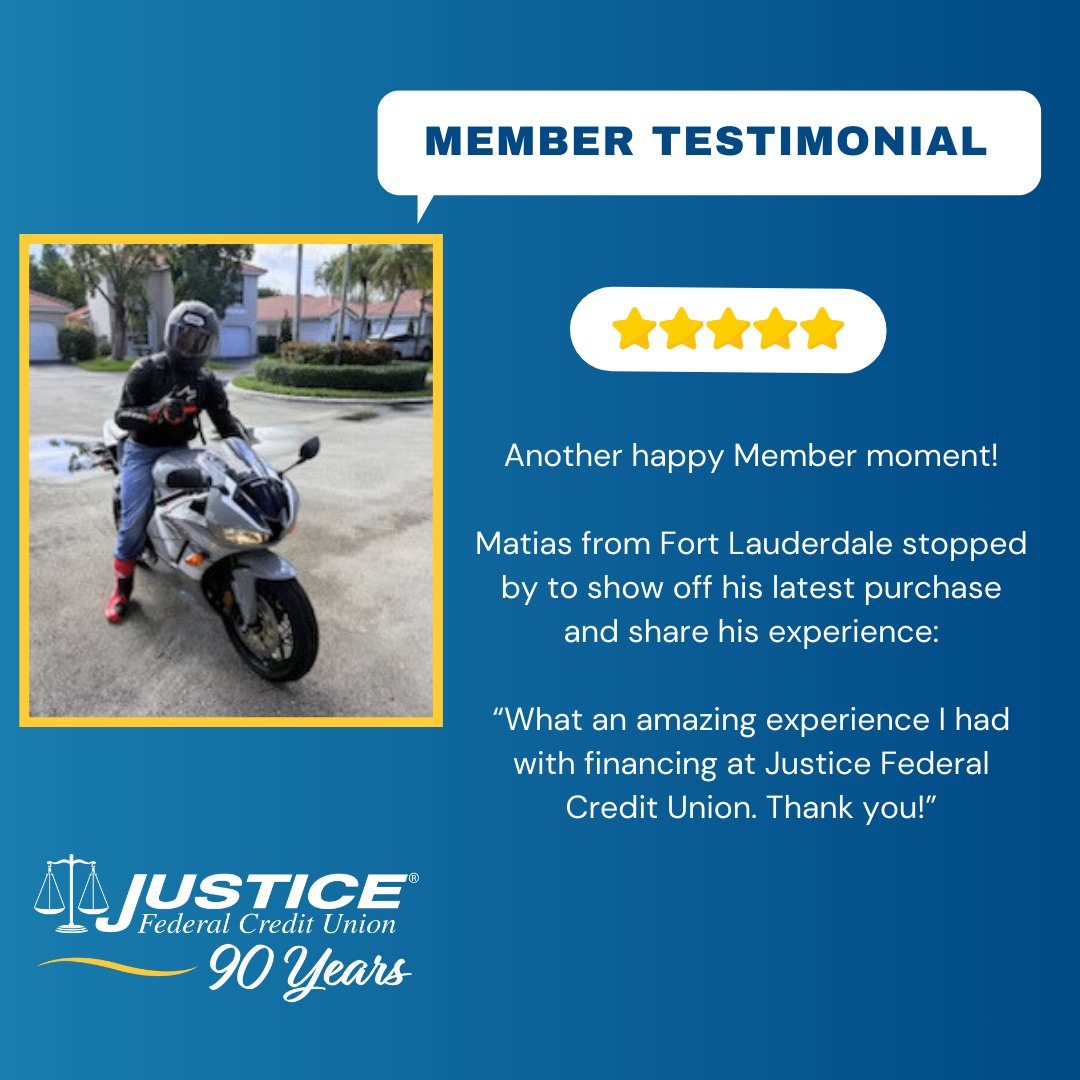 JusticeFederal's tweet image. We love helping our members turn goals into reality. 💙⚖️  

#JusticeFederal #MemberSuccess #FinancingMadeEasy