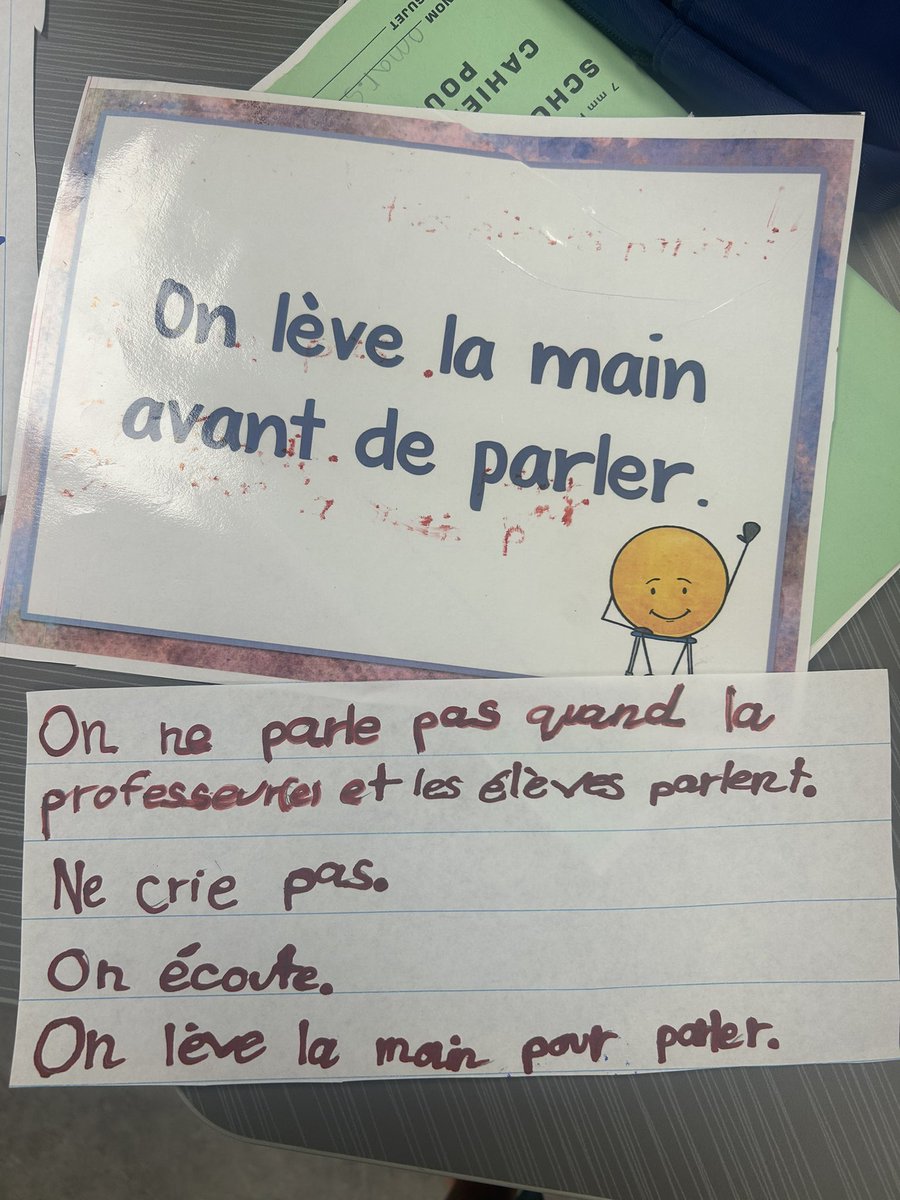 Nous collaborons en groupe: Les attentes de la classe—&gt; ça ressemble à quoi? What does it look like?  To build our classroom community and be successful we came up with examples of how to show up as a student 📝✍🏻❤️ <a href="/StGiannaOCSB/">St. Gianna OCSB</a>