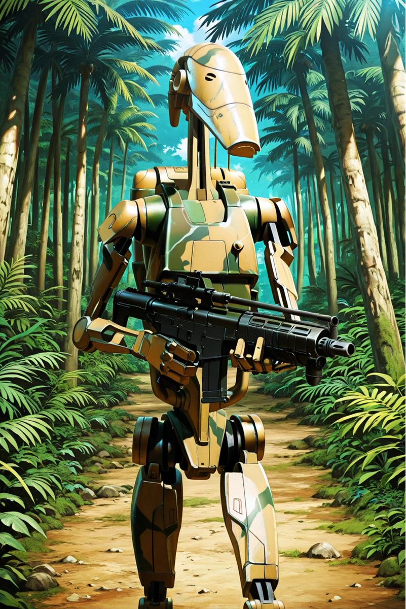 apollo5143's tweet photo. battle droid 
#AIart #AIArtistCommunity https://t.co/gdvboxO7Uq