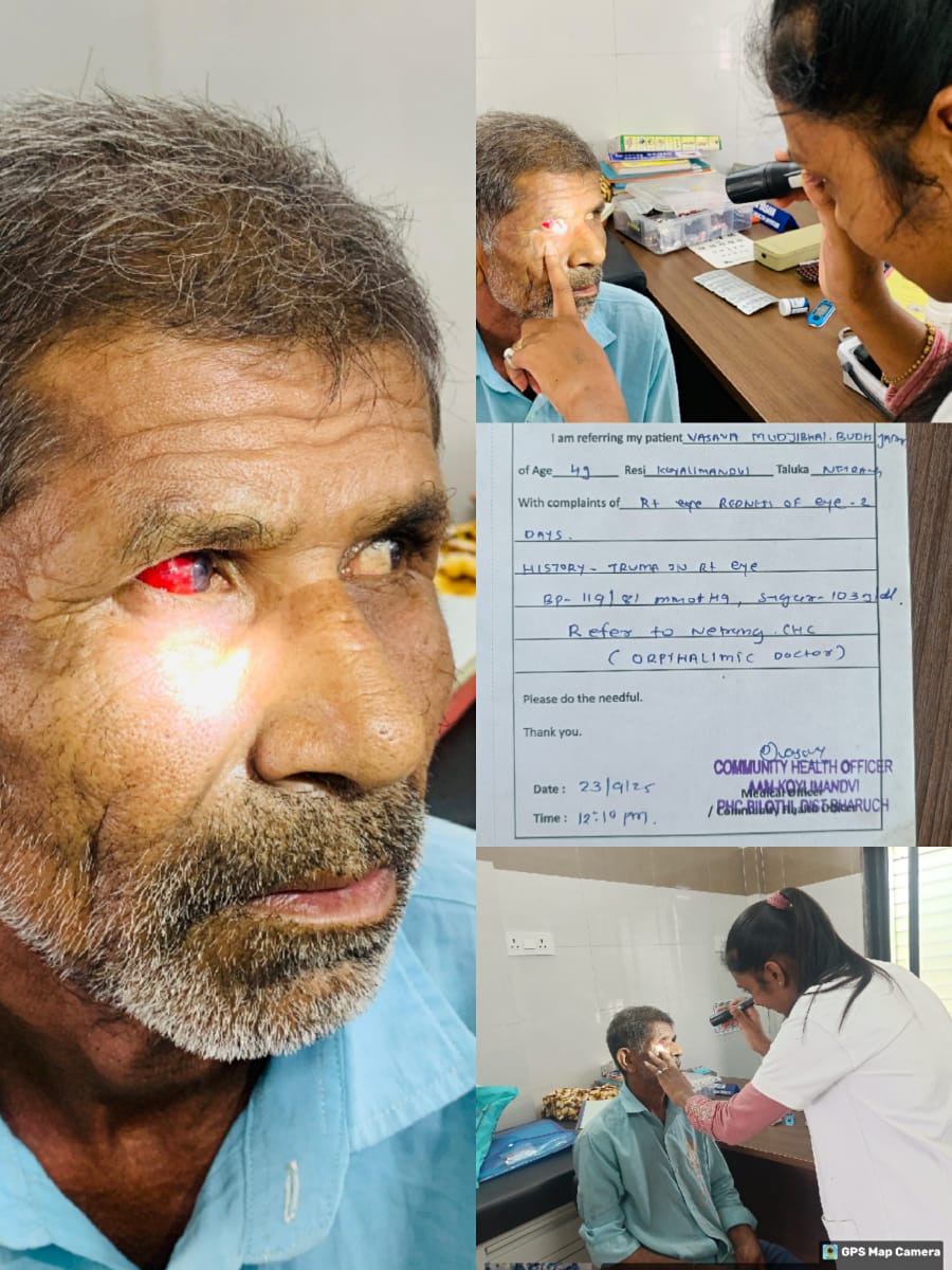 #SNSP #Celebration 
#NPCP #ncd #week
#NCD #VISIT

🫟 <a href="/phc_bilothi/">PHC BILOTHI</a>
<a href="/koyalimand47086/">HWC_KOYALIMANDVI</a>

🇮🇳"#આરોગ્યકર્મચારી દ્વારા આજરોજ #આયુષ્યમાનઆરોગ્યમંદિર #કોયલીમાંડવી ખાતે #OPD દરમિયાન #આંખનીખામી વાળા #દર્દીને તપાસ કરી #CHC #નેત્રંગ ખાતે #રીફર કરવામાં આવેલ હતા"

<a href="/Bharuch_Health/">CDHO-Jilla Panchyat</a> <a href="/DDOBHARUCH1/">DISTRICT PANCHAYAT BHARUCH</a>