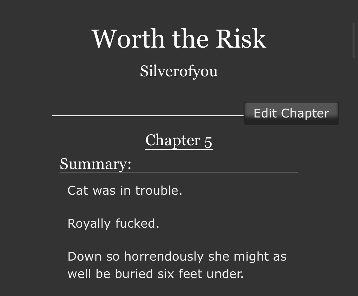 naemireo's tweet photo. - Worth The Risk
Chapter 5 /13
#aftg | 18.4K | #catlaila | Rated E
https://t.co/9f9yQsdUoi https://t.co/FgWz3qzZyI
