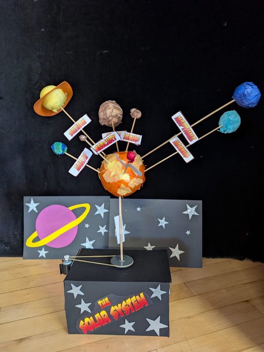 Rotherhamcreat2's tweet image. A great afternoon at Rockingham J+I School. KS2 children and families have been exploring the Solar System. We designed and created a 3D Solar System, complete with motor and circuit to make it spin. Great work by all the children and families #fabulousfamilies #learningtogether