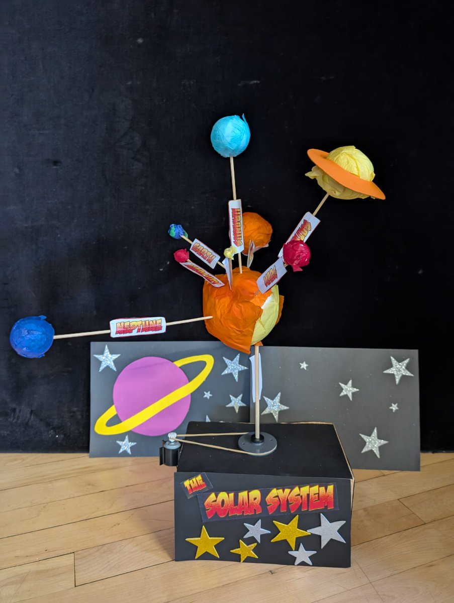Rotherhamcreat2's tweet image. A great afternoon at Rockingham J+I School. KS2 children and families have been exploring the Solar System. We designed and created a 3D Solar System, complete with motor and circuit to make it spin. Great work by all the children and families #fabulousfamilies #learningtogether