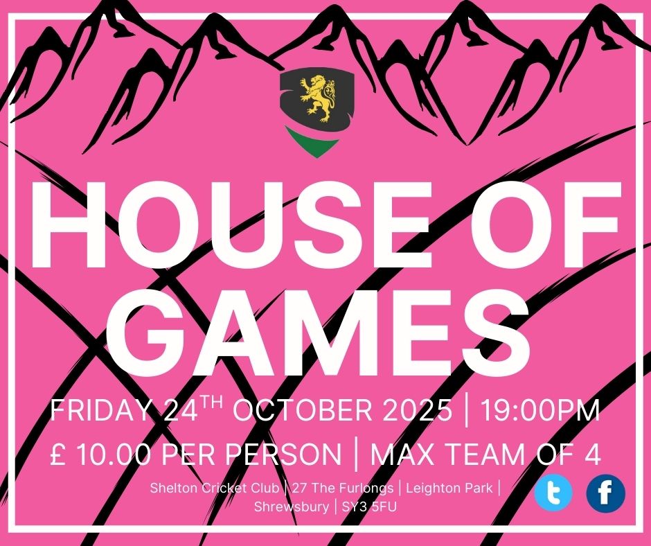 Shelton Cricket Club (@sheltoncc) on Twitter photo !!! MADHOUSE OF GAMES !!!
Raising money for the Shelton Ladies - 9 Peak Challenge
Friday 24th October
From 19:00
Quiz | Bingo | Play Your Cards Right
£ 10.00 per person
If interested and would like a team please contact via Facebook or sheltoncricketclub1903@gmail.com !!! MADHOUSE OF GAMES !!!
Raising money for the Shelton Ladies - 9 Peak Challenge
Friday 24th October
From 19:00
Quiz | Bingo | Play Your Cards Right
£ 10.00 per person
If interested and would like a team please contact via Facebook or sheltoncricketclub1903@gmail.com