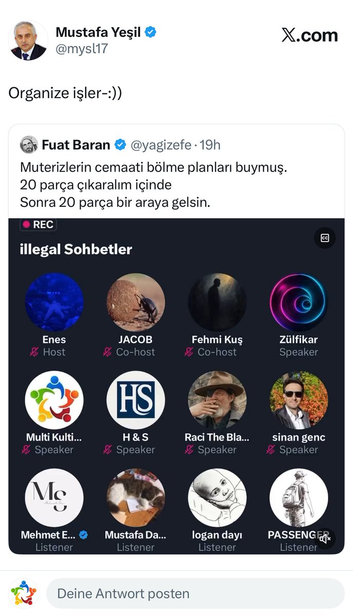 Fuat Baran, Hizmeti siz böldünüz. İnsanlar 10 yıldır bekledi durdu.

Merali gıdıklatan, 

Milleti askeri üslere götüren; 

Herkesin fişini AKP’ye vermek için ByLock yükleten, 

Evrakta sahtecilik yapan,

Ve içinde Adil Öksüz gibiler olan Mahrem yapıyı kaldırın diye bekledi durdu.