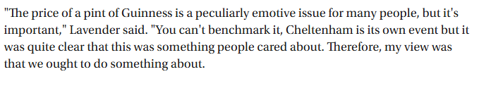 In a world where the price of everything goes up a price reduction isn't to be sneered at 

I'd be more worried that Cheltenham believes its untouchable
