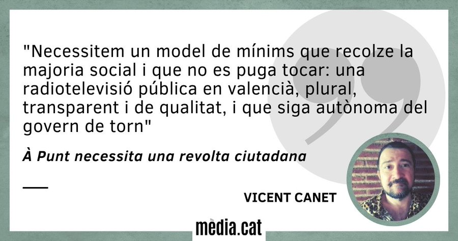 _elvicent's tweet image. OPINIÓ | &quot;À Punt necessita una revolta ciutadana&quot;, la meua columna a @MediacatCat sobre la deriva de la radiotelevisió pública valenciana i què hi pot fer la societat civil. El podeu llegir en aquest enllaç 👉
media.cat/2025/09/23/a-p…