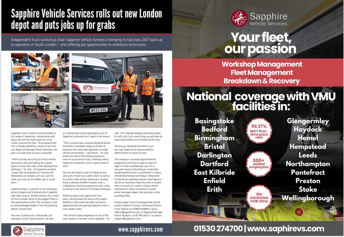 Great article in the latest issue from <a href="/SapphireVehicle/">SapphireVehicleServicesLtd</a>