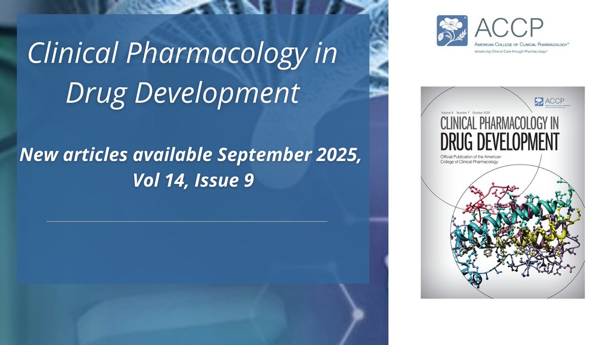 Clinical Pharmacology in Drug Development (CPDD) is an international, peer-reviewed, online publication of the ACCP focused on publishing high-quality clinical pharmacology studies in drug development. bit.ly/39XjxMS @Wiley Clinical Health