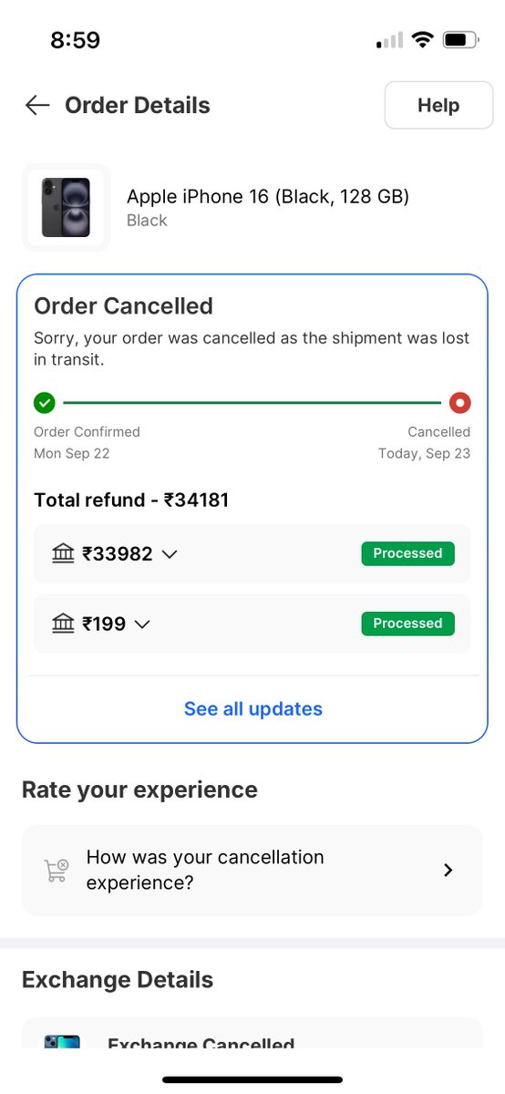 tejas1399's tweet photo. Ordered iPhone 16 on #FlipkartBigBillionDay. Flipkart cancelled saying 'lost in transit' &amp; now wants me to reorder at a HIGHER price. It’s YOUR liability to provide replacement at the ordered price. Clear #FlipkartScam. @Flipkart @flipkartsupport #BigBillionDays https://t.co/UQf0Ae9xcD