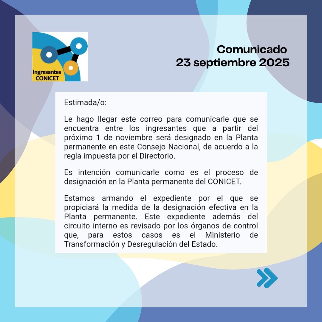📢 Compartimos un comunicado con respecto a novedades sobre nuestros ingresos 🧵👇

#Somos850
#IngresosYA
#conicetenlucha