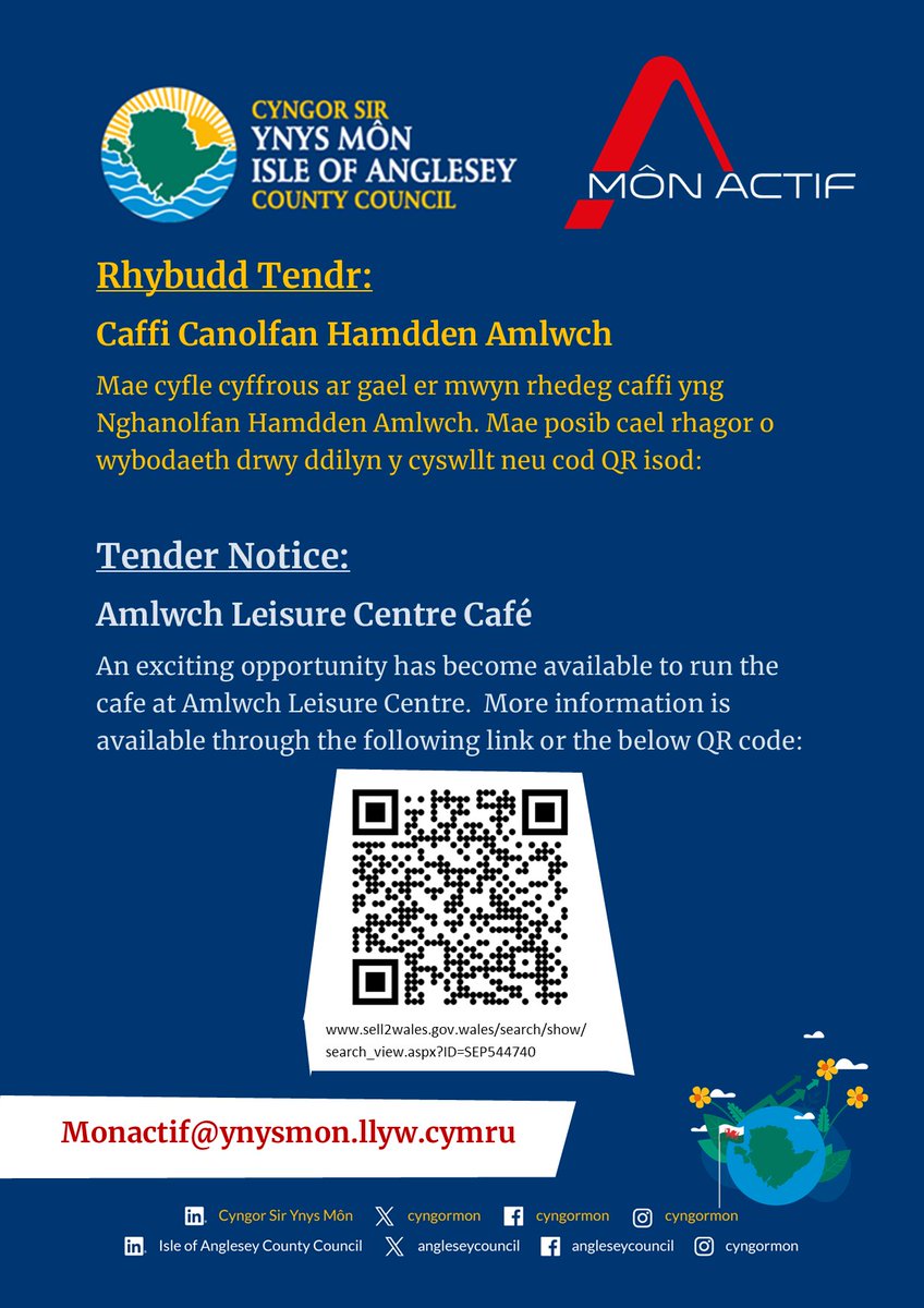 MonActif (@mon_actif) on Twitter photo Rhybudd Tendr:
Caffi Canolfan Hamdden Amlwch
Tender Notice:
Amlwch Leisure Centre Café
➡ sell2wales.gov.wales/search/show/se…
<a href="/cyngormon/">Cyngor Sir Ynys Môn</a> <a href="/angleseycouncil/">Isle of Anglesey County Council</a> Rhybudd Tendr:
Caffi Canolfan Hamdden Amlwch
Tender Notice:
Amlwch Leisure Centre Café
➡ sell2wales.gov.wales/search/show/se…
<a href="/cyngormon/">Cyngor Sir Ynys Môn</a> <a href="/angleseycouncil/">Isle of Anglesey County Council</a>