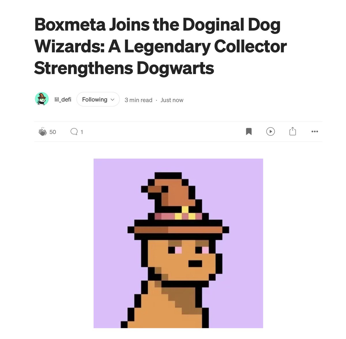 WOW! I am honored ✨

Thank you <a href="/lil_defi/">Defi</a> for this beautiful write up! 

Appreciate you 🫶

Appreciate the Dogwarts &amp; the Order of 86 🧙‍♂️