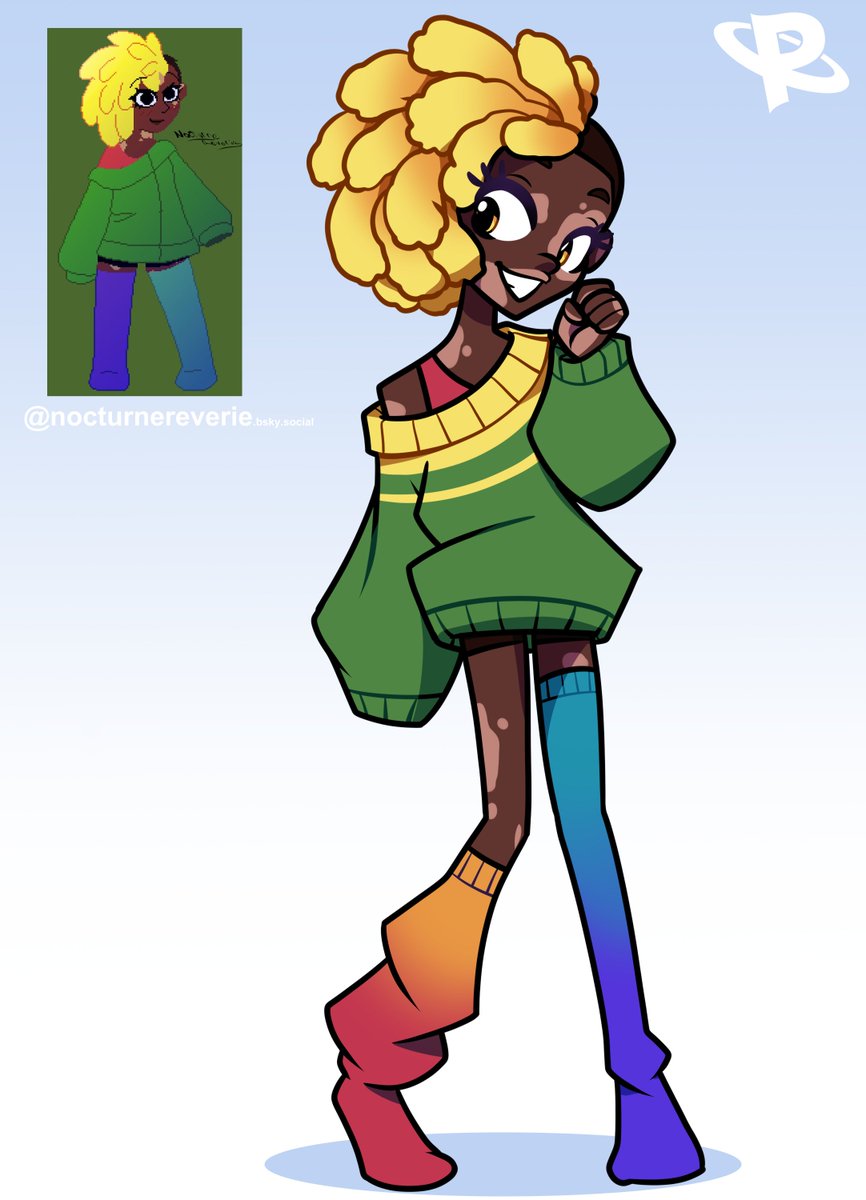 Character redesign commission for @/nocturnereverie.bsky.social