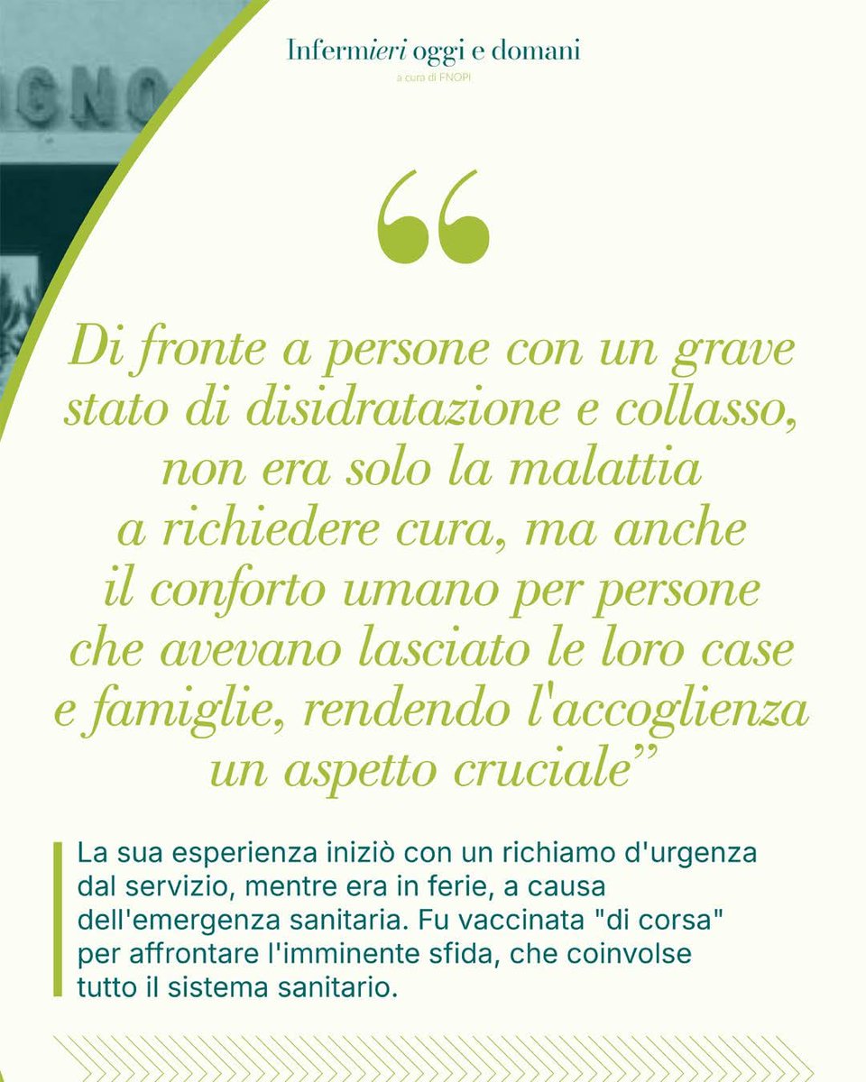 📺 Le parole di Lucia Coco, infermiera dal 1972, riportano la memoria a quando a #Napoli scoppiò la violenta epidemia di colera del 1973. Guarda il suo racconto:  infermieristory.it/infermieri/sto…
La piattaforma infermieristory.it è in continua crescita e costante ampliamento.