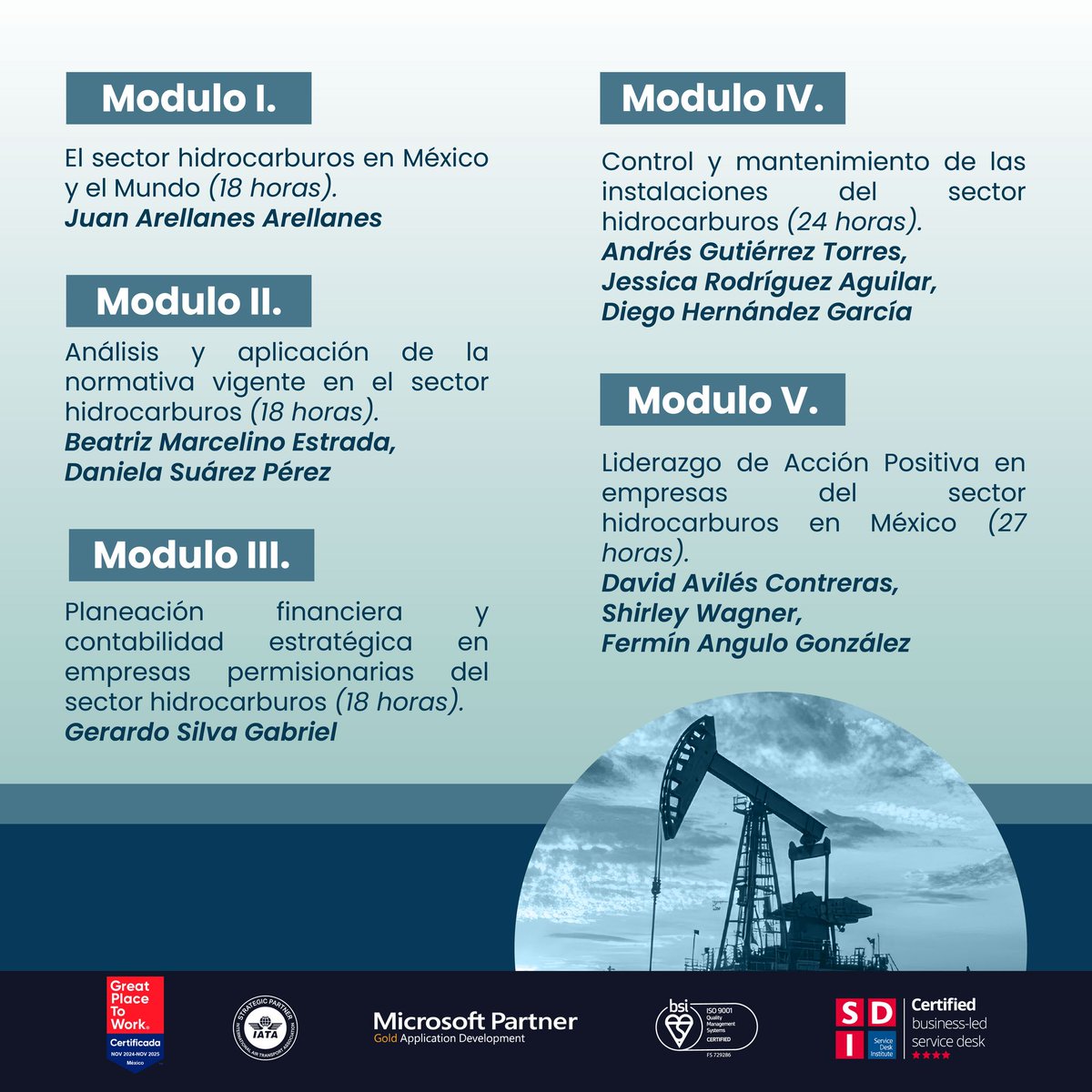 Diplomado en #GestiónEstratégica del Sector de #Hidrocarburos en México
🗓️14 de octubre
Martes y jueves | ⏰6:00 pm a 9:00 pm | Modalidad online💻
En colaboración con <a href="/grupociita/">Grupo CIITA</a>  y la #UniversidadAnáhuac
Inscripción 
📩 ventas@atio.com.mx
 📱WhatsApp: 55 7860 6691