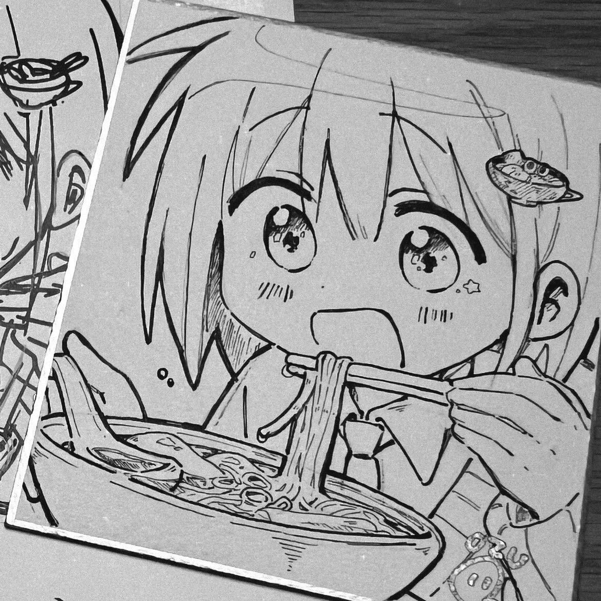 アニケットに持っていく色紙描き進め 