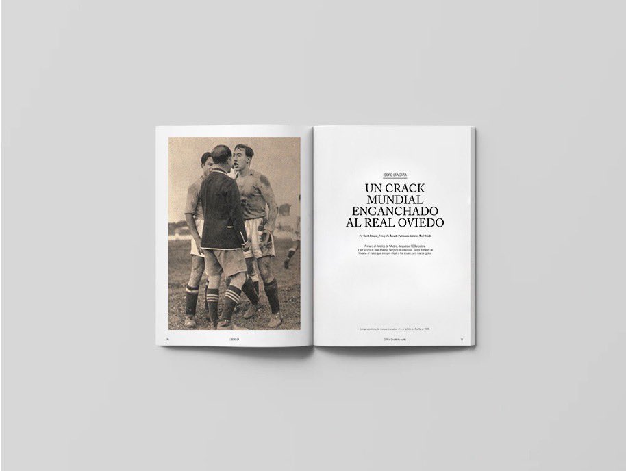 davidalvarez's tweet image. Ya está por ahí la última @revistalibero, una celebración de la vuelta del @RealOviedo a Primera.

Cuento una historia de Lángara, el mejor goleador español de todos los tiempos, que estuvo a punto de jugar en el Atlético, en el Barça y en el Madrid, y siempre acabó en el Oviedo.