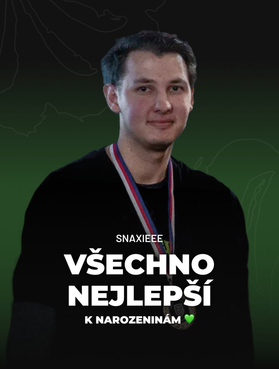 🎉 Dnes slaví narozeniny Tomáš “Snaxieee” Matějovic a my bychom mu tímto rádi popřáli vše nejlepší, hodně úspěchů a přesnou mušku na serveru. 🥷🏻💚

#happybday #awpgoat