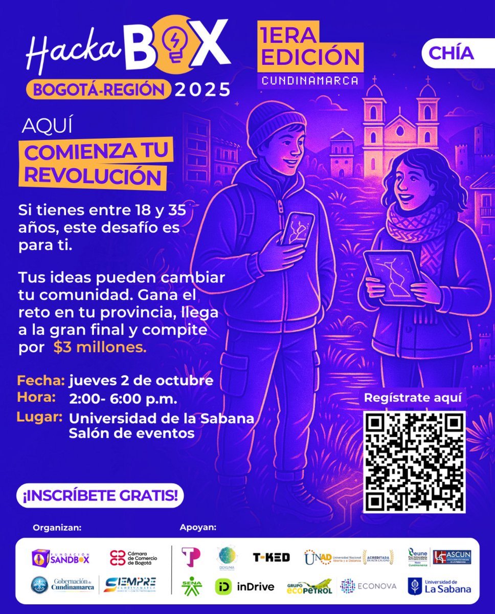 mmperezca's tweet photo. @ElOIRdelaRegion @UNAD_ZCBC 🌍 Si eres de Chía, Ubaté y Pacho:
Súmate al #HackaBox Bogotá-Región 2025 🚀
🔗 Inscríbete 👉 https://t.co/jghguTWlsx
📍 Centro Zipaquirá https://t.co/Aw7BVqmEKg