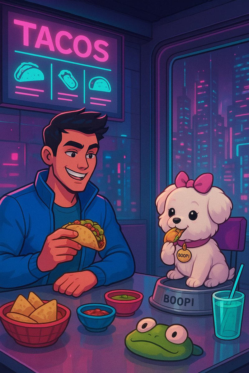 Happy Tacos Tuesday $BOOPI Mfers 

Don't forget to join the discord if you're not in it yet 🫵
discord.gg/sV9qJnZ9
BOOPI to the moon  🌕
🐾Woof
 Win. Repeat.