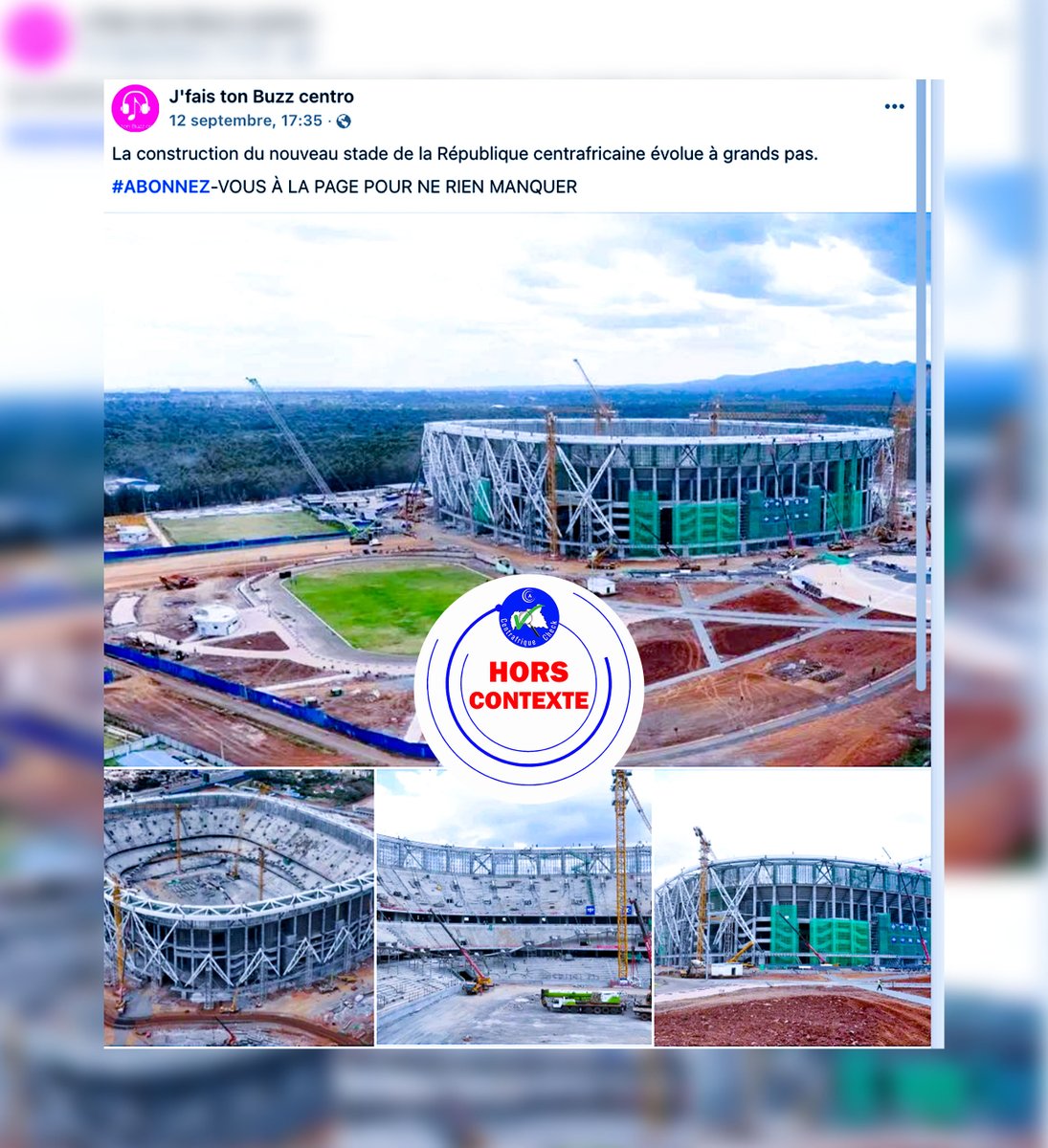 🔹Ces photos ne montrent pas la construction d’un nouveau stade en Centrafrique 

Lire l'intégralité ici⤵️
centrafriquecheck.org/ces-photos-ne-…