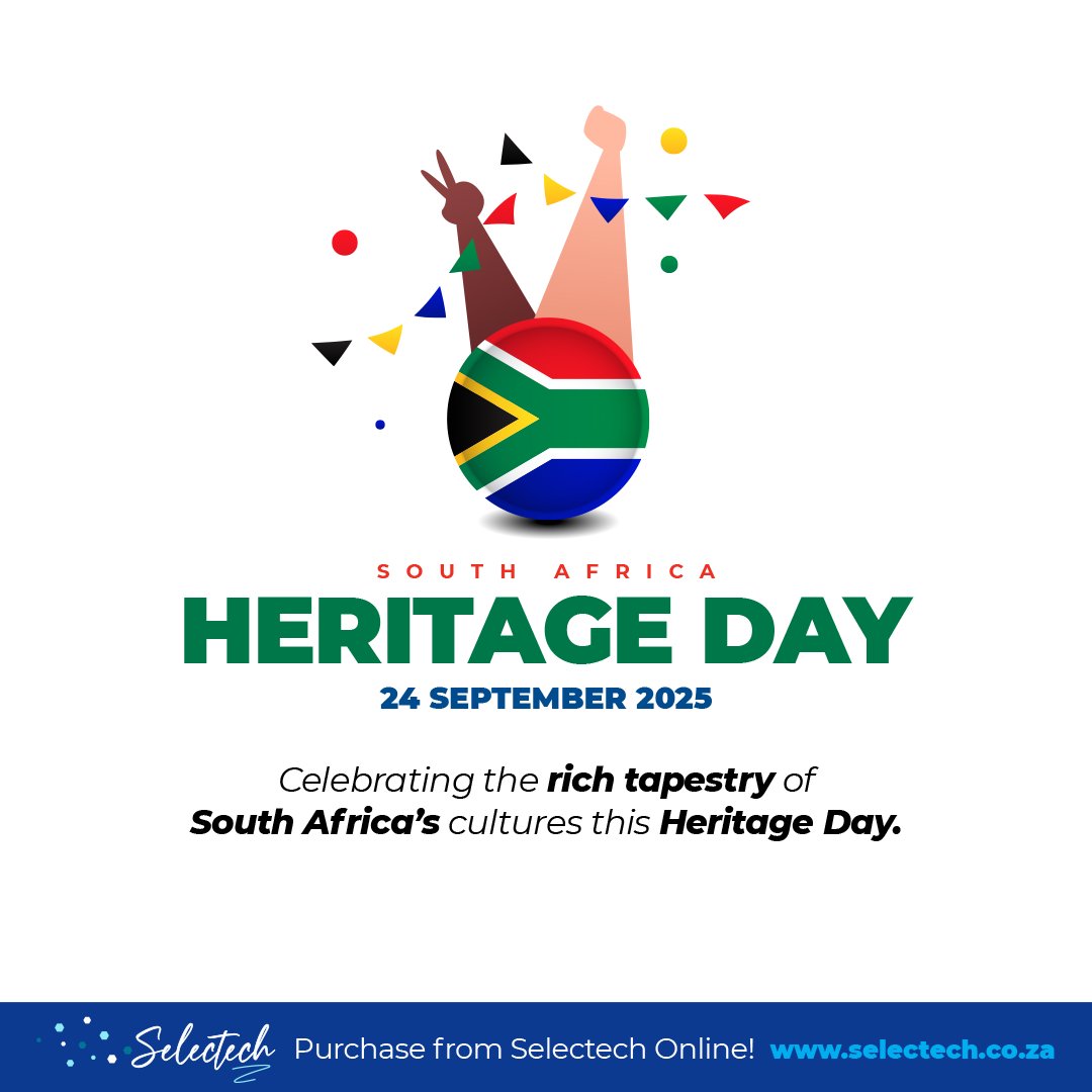 SelectechZA's tweet image. 🌍✨ Happy Heritage Day, South Africa! 🇿🇦🎉

24 Sept we celebrate the rich cultures, diverse traditions, and incredible spirit that make our nation truly unique. 💛🖤🤍

#HeritageDay #SouthAfrica #ProudlySA #UnityInDiversity #Selectech #BraaiDay 

👉 selectech.co.za