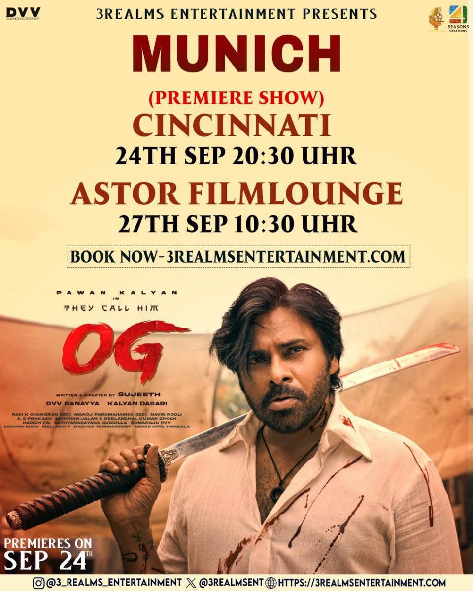 Munich Vaasiyo🔥 get your whistles &amp; cheers ready!
PowerStorm 🔥 hits with CINCINNATI MUNICH Premiere 💣 Tickets are out and filling FAST 🧨
 Book fast for the ULTIMATE OG Experience! - 3realmsentertainment.com/movie/31/
🇩🇪 Germany Grand Release by <a href="/3REALMSEnt/">3Realms Entertainment</a>
<a href="/4SeasonCreation/">4Seasons Creations AS</a>
